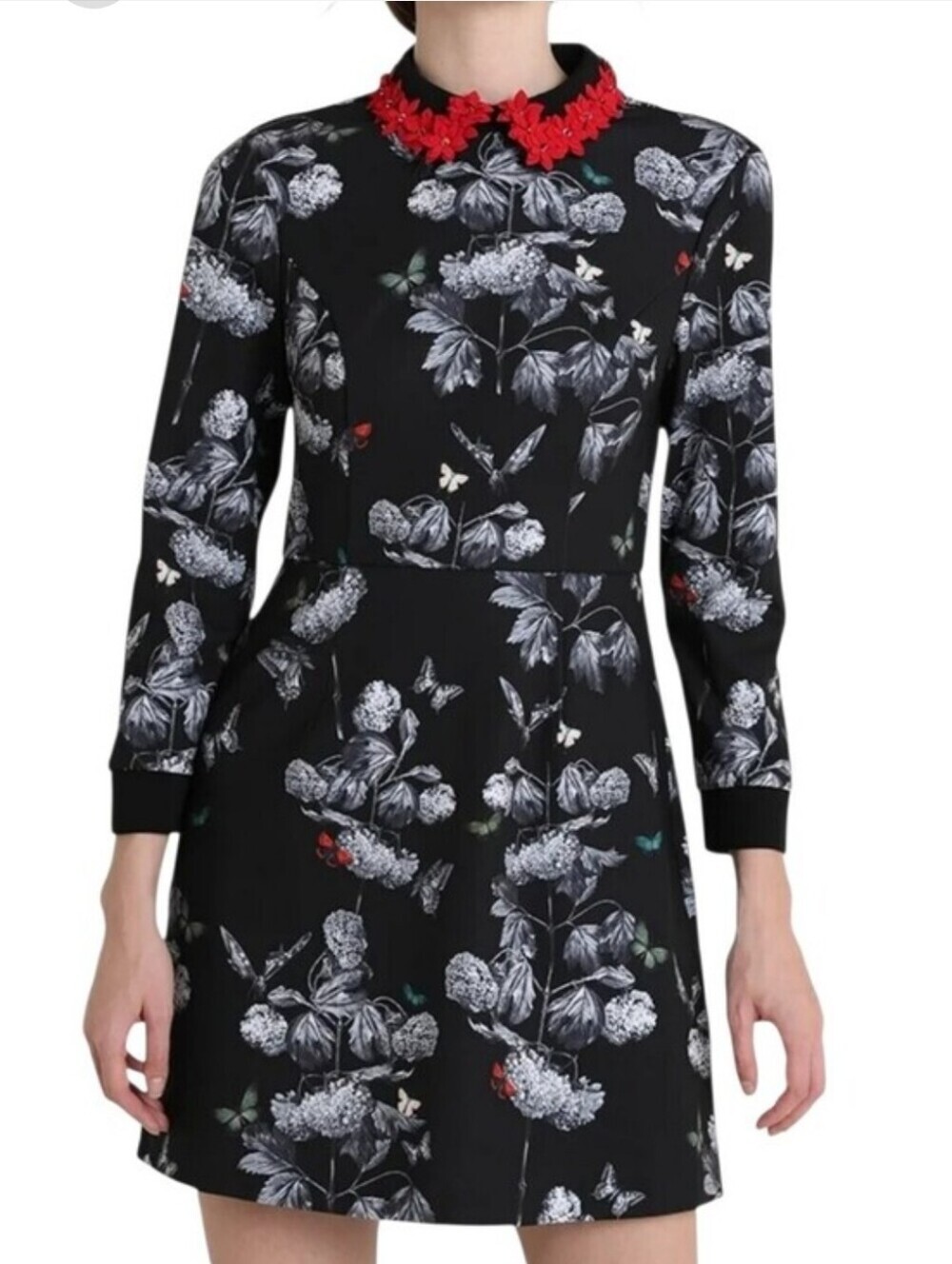 Ted Baker London Amaliia Narnia Floral Collar Dress 10 US TED 4 NWT